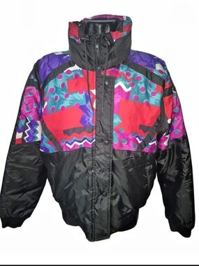 Vintage 90's Choko Designs Women's Abstract Geometric Ski Winter Jacket